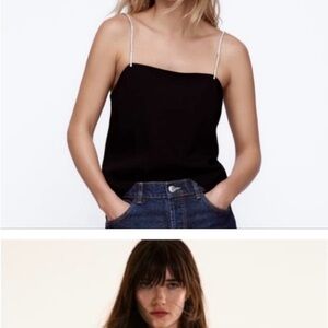 Zara dressy tank with jewelled/rhinestone straps.